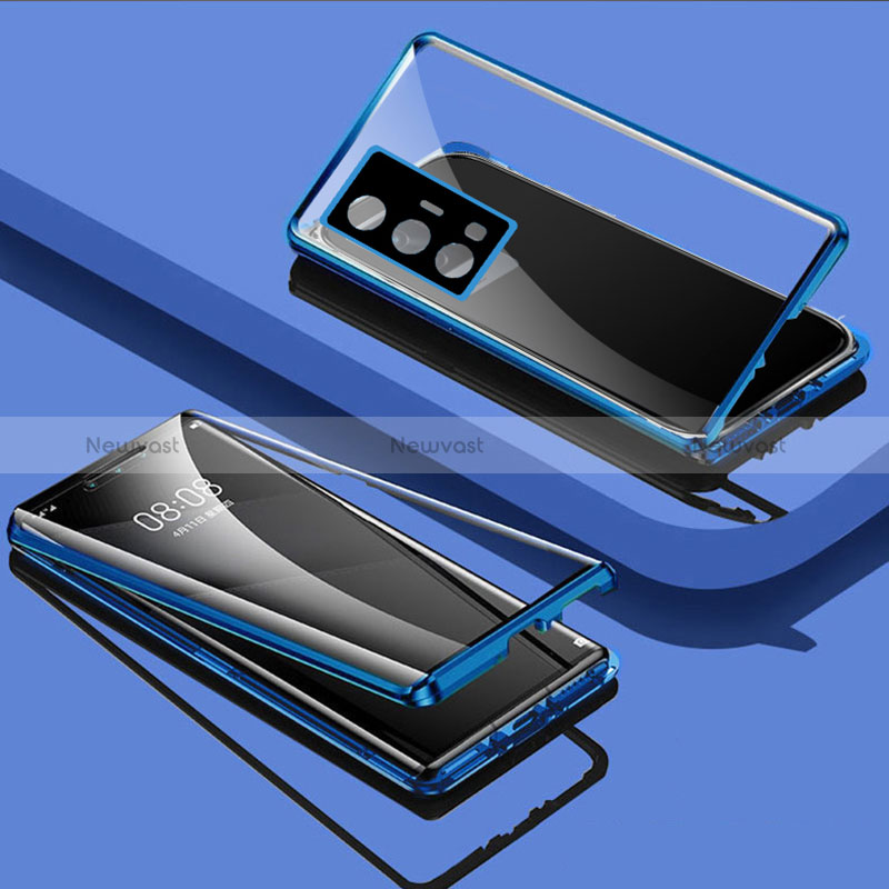 Luxury Aluminum Metal Frame Mirror Cover Case 360 Degrees P01 for Vivo X70 Pro 5G