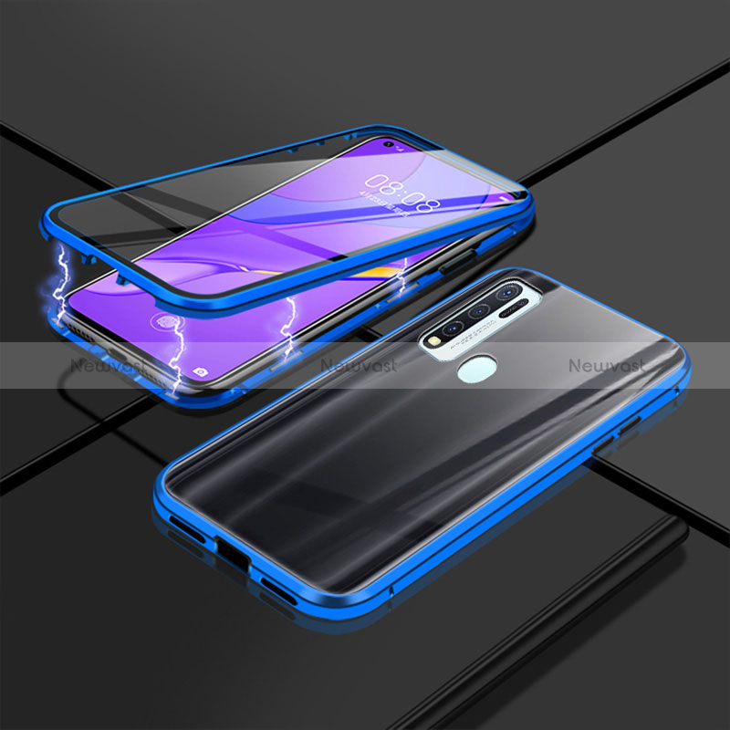 Luxury Aluminum Metal Frame Mirror Cover Case 360 Degrees P01 for Vivo Y50