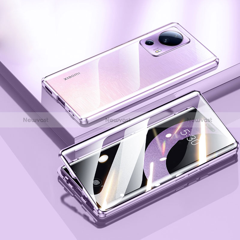 Luxury Aluminum Metal Frame Mirror Cover Case 360 Degrees P01 for Xiaomi Mi 12 Lite NE 5G