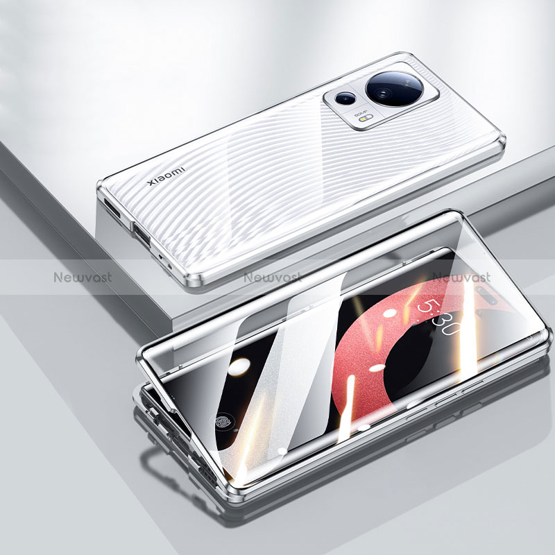 Luxury Aluminum Metal Frame Mirror Cover Case 360 Degrees P01 for Xiaomi Mi 13 Lite 5G