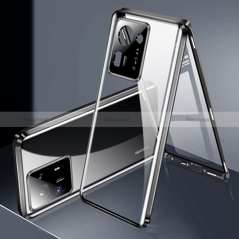 Luxury Aluminum Metal Frame Mirror Cover Case 360 Degrees P01 for Xiaomi Mi Mix 4 5G Black