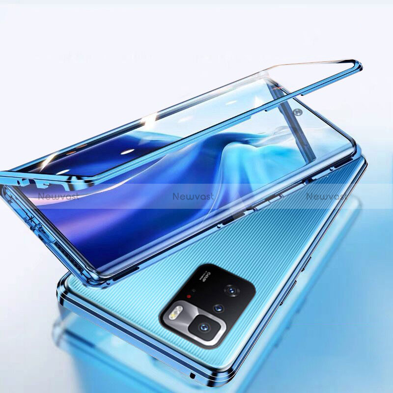 Luxury Aluminum Metal Frame Mirror Cover Case 360 Degrees P01 for Xiaomi Poco X3 GT 5G