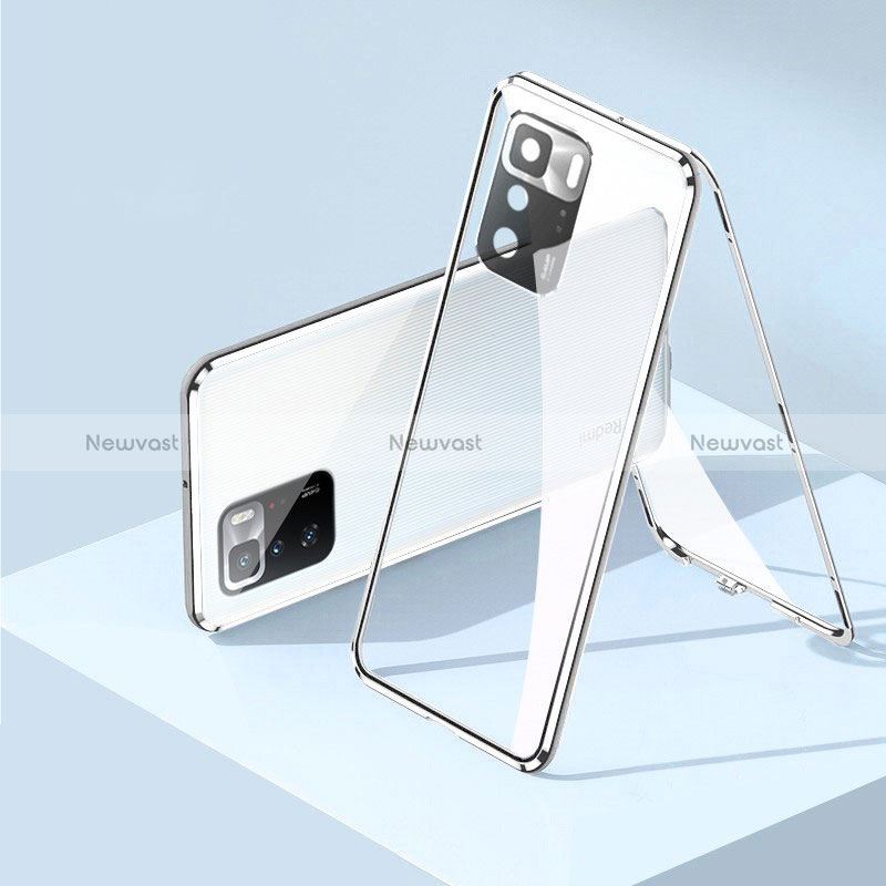 Luxury Aluminum Metal Frame Mirror Cover Case 360 Degrees P01 for Xiaomi Poco X3 GT 5G