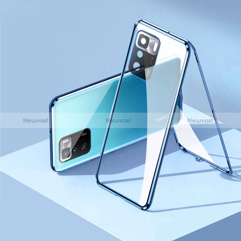 Luxury Aluminum Metal Frame Mirror Cover Case 360 Degrees P01 for Xiaomi Poco X3 GT 5G