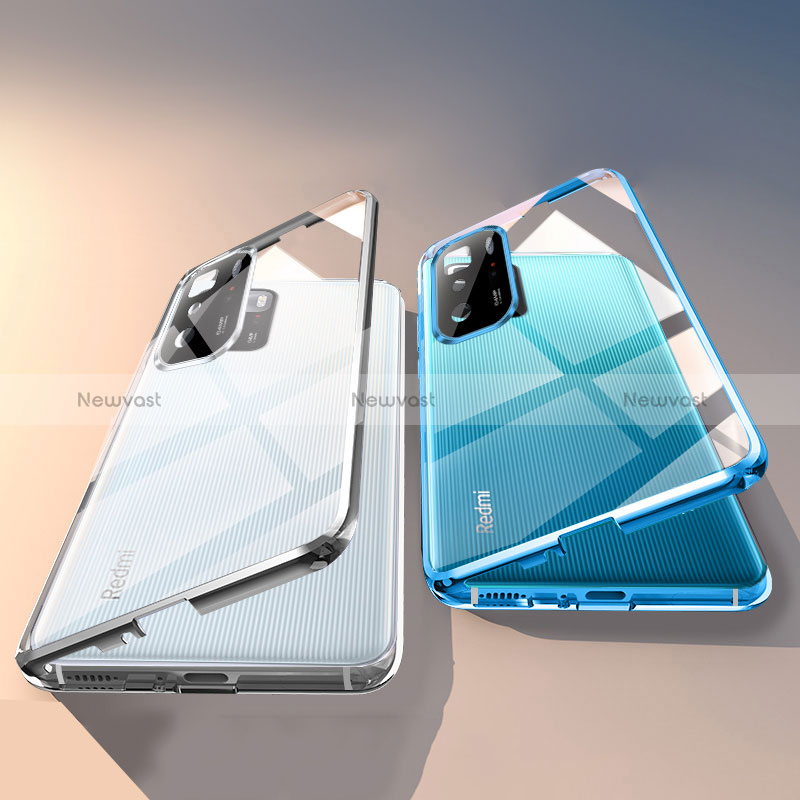 Luxury Aluminum Metal Frame Mirror Cover Case 360 Degrees P01 for Xiaomi Poco X3 GT 5G