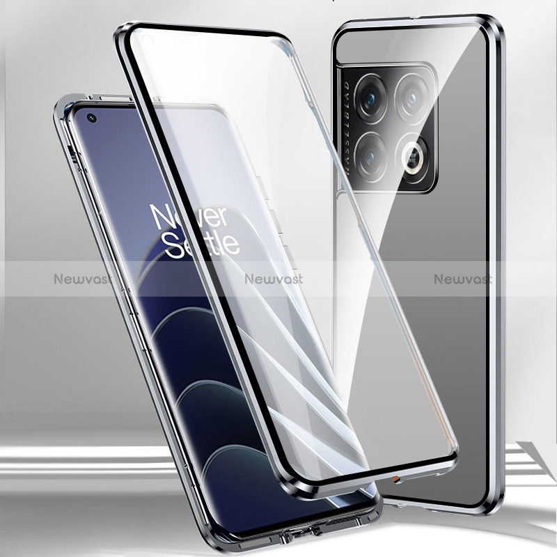 Luxury Aluminum Metal Frame Mirror Cover Case 360 Degrees P02 for OnePlus 11R 5G