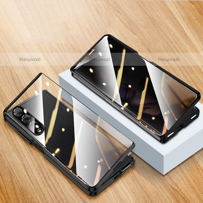 Luxury Aluminum Metal Frame Mirror Cover Case 360 Degrees P02 for Samsung Galaxy Z Fold3 5G