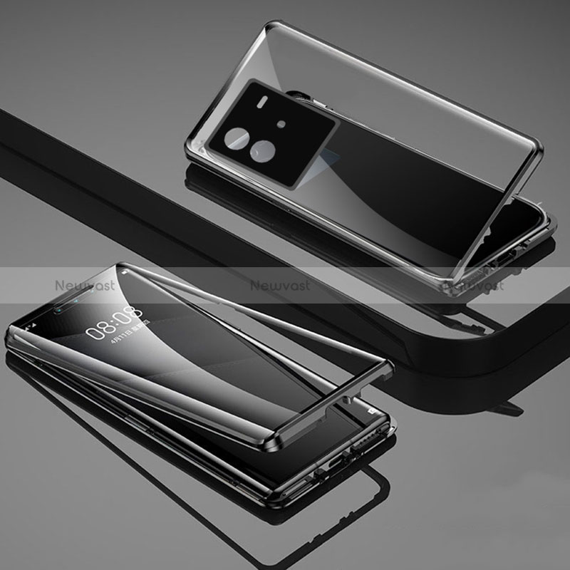 Luxury Aluminum Metal Frame Mirror Cover Case 360 Degrees P02 for Vivo iQOO Neo6 5G