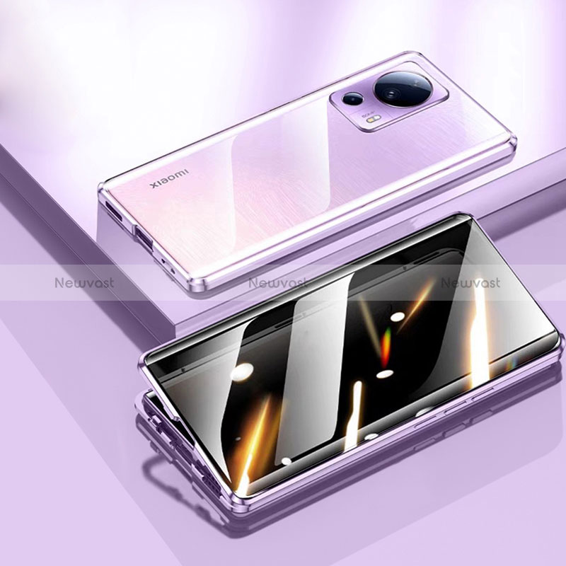 Luxury Aluminum Metal Frame Mirror Cover Case 360 Degrees P02 for Xiaomi Mi 13 Lite 5G