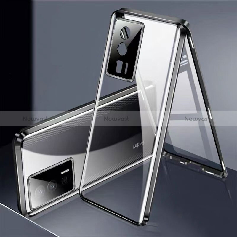Luxury Aluminum Metal Frame Mirror Cover Case 360 Degrees P02 for Xiaomi Poco F5 Pro 5G