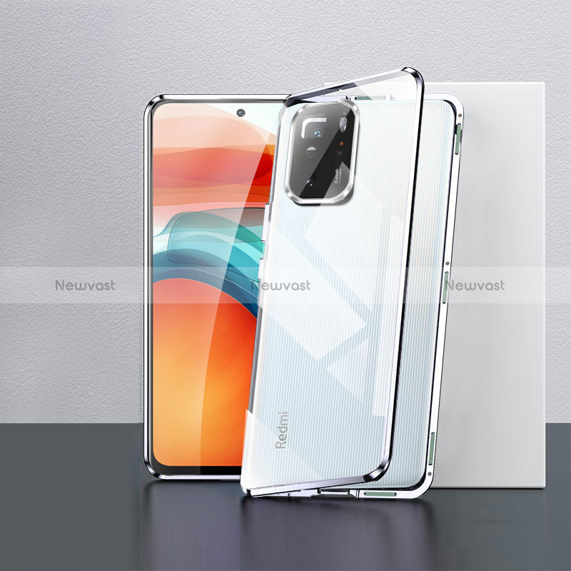 Luxury Aluminum Metal Frame Mirror Cover Case 360 Degrees P02 for Xiaomi Poco X3 GT 5G