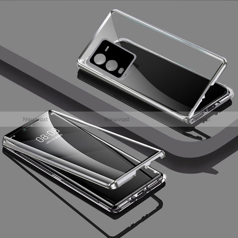 Luxury Aluminum Metal Frame Mirror Cover Case 360 Degrees P03 for Vivo V25 Pro 5G