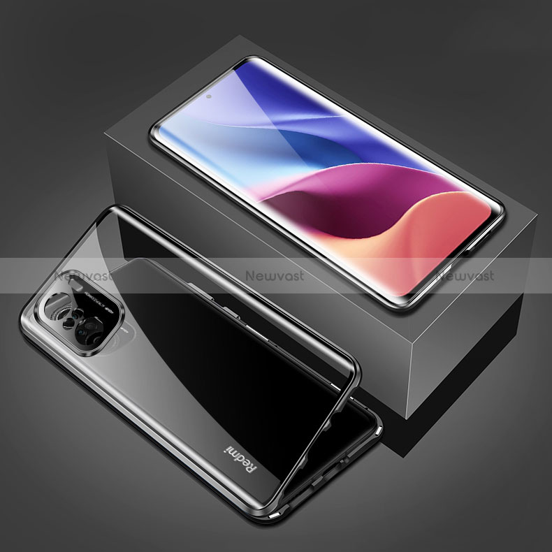 Luxury Aluminum Metal Frame Mirror Cover Case 360 Degrees P03 for Xiaomi Mi 11X Pro 5G Black