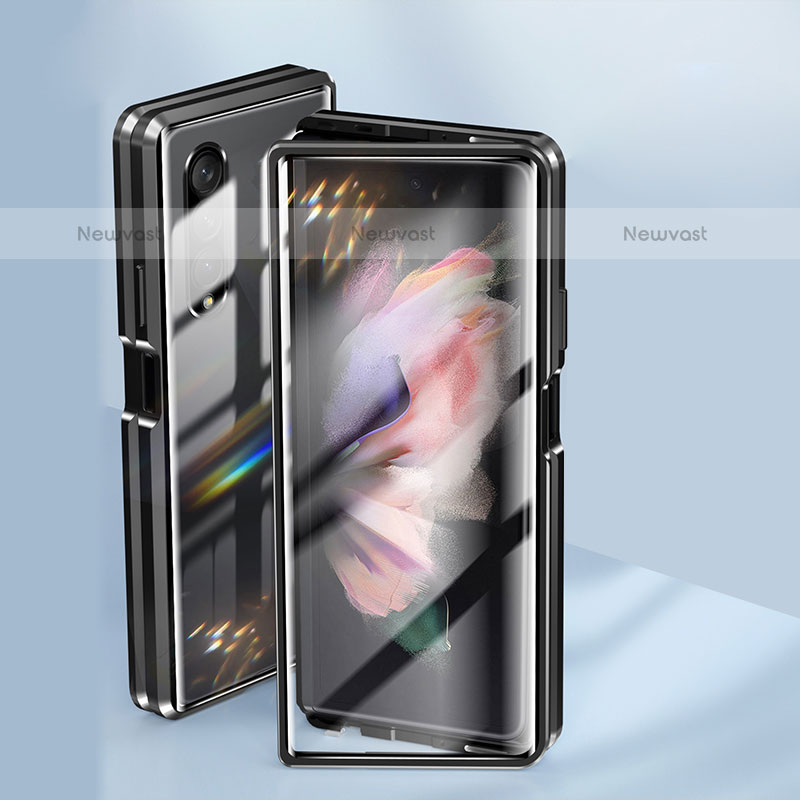 Luxury Aluminum Metal Frame Mirror Cover Case 360 Degrees P04 for Samsung Galaxy Z Fold3 5G