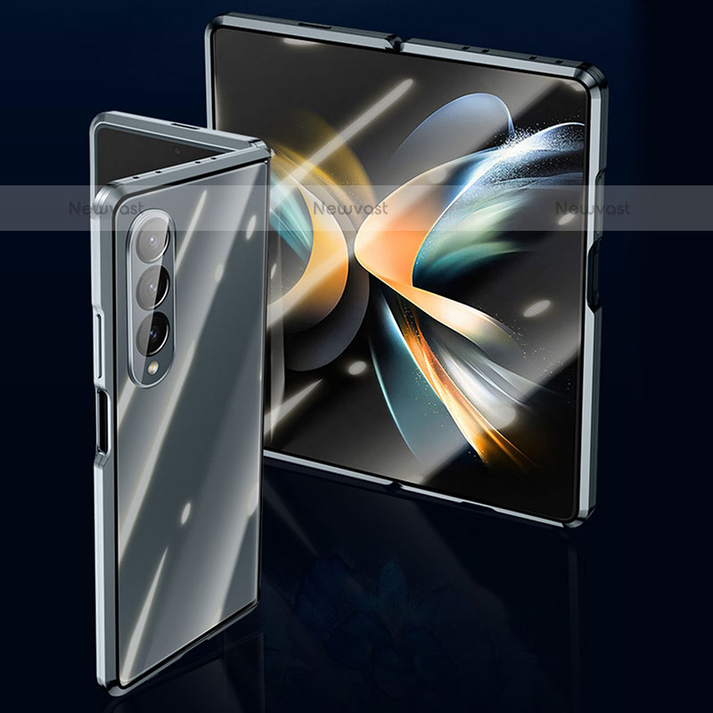 Luxury Aluminum Metal Frame Mirror Cover Case 360 Degrees P04 for Samsung Galaxy Z Fold3 5G