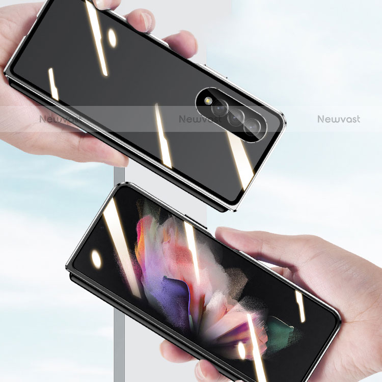 Luxury Aluminum Metal Frame Mirror Cover Case 360 Degrees P05 for Samsung Galaxy Z Fold3 5G