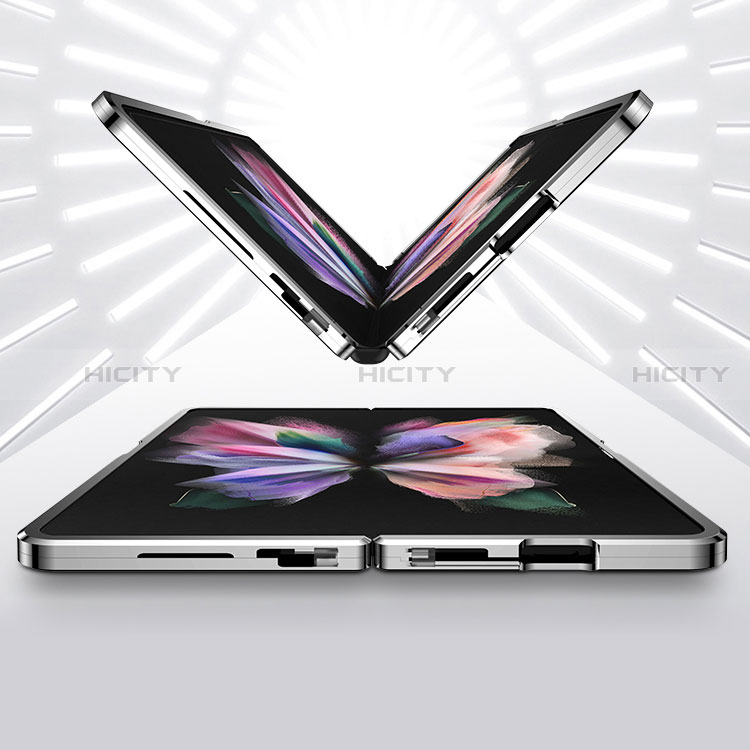 Luxury Aluminum Metal Frame Mirror Cover Case 360 Degrees P05 for Samsung Galaxy Z Fold4 5G