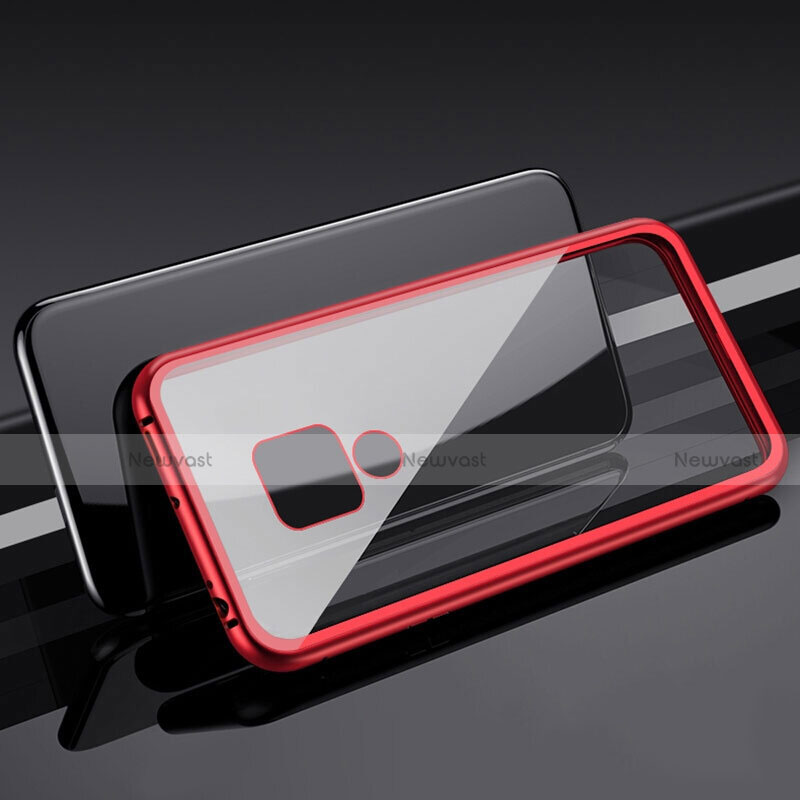 Luxury Aluminum Metal Frame Mirror Cover Case 360 Degrees T01 for Huawei Mate 20 Red