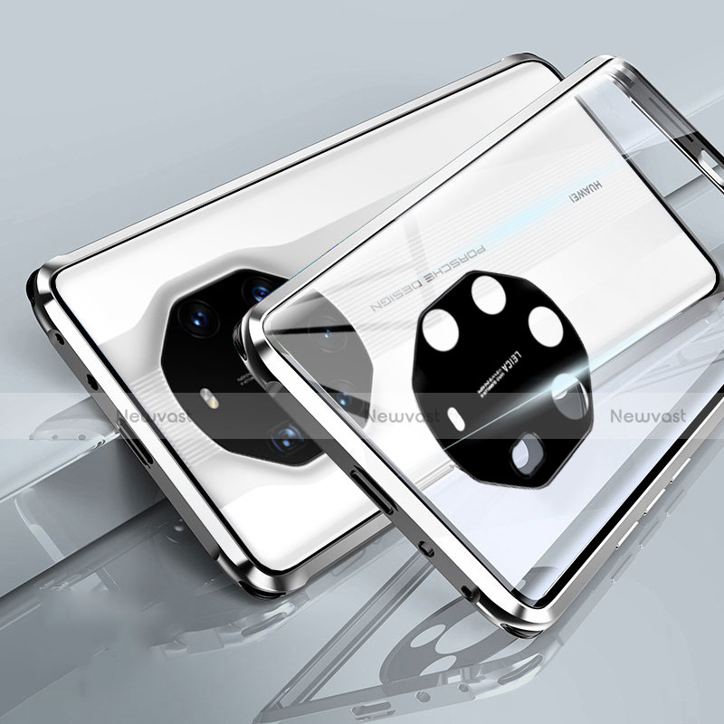 Luxury Aluminum Metal Frame Mirror Cover Case 360 Degrees T01 for Huawei Mate 40 RS