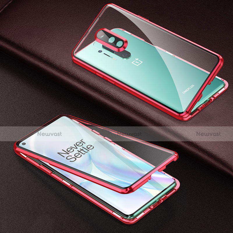 Luxury Aluminum Metal Frame Mirror Cover Case 360 Degrees T01 for OnePlus 8 Pro