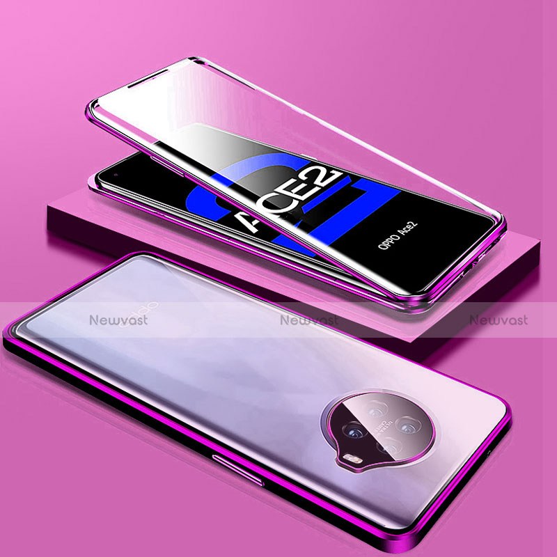 Luxury Aluminum Metal Frame Mirror Cover Case 360 Degrees T01 for Oppo Ace2