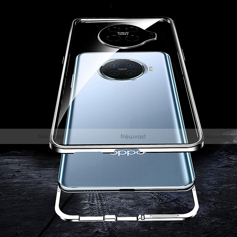 Luxury Aluminum Metal Frame Mirror Cover Case 360 Degrees T01 for Oppo Ace2