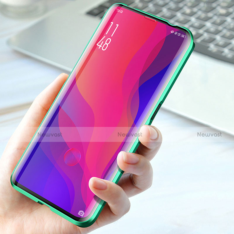 Luxury Aluminum Metal Frame Mirror Cover Case 360 Degrees T01 for Oppo Find X