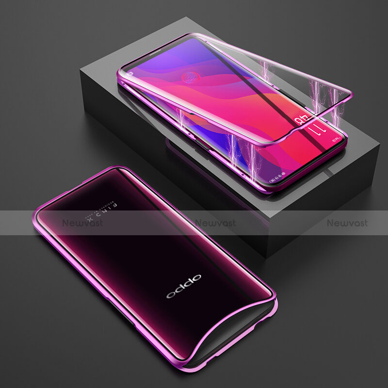 Luxury Aluminum Metal Frame Mirror Cover Case 360 Degrees T01 for Oppo Find X