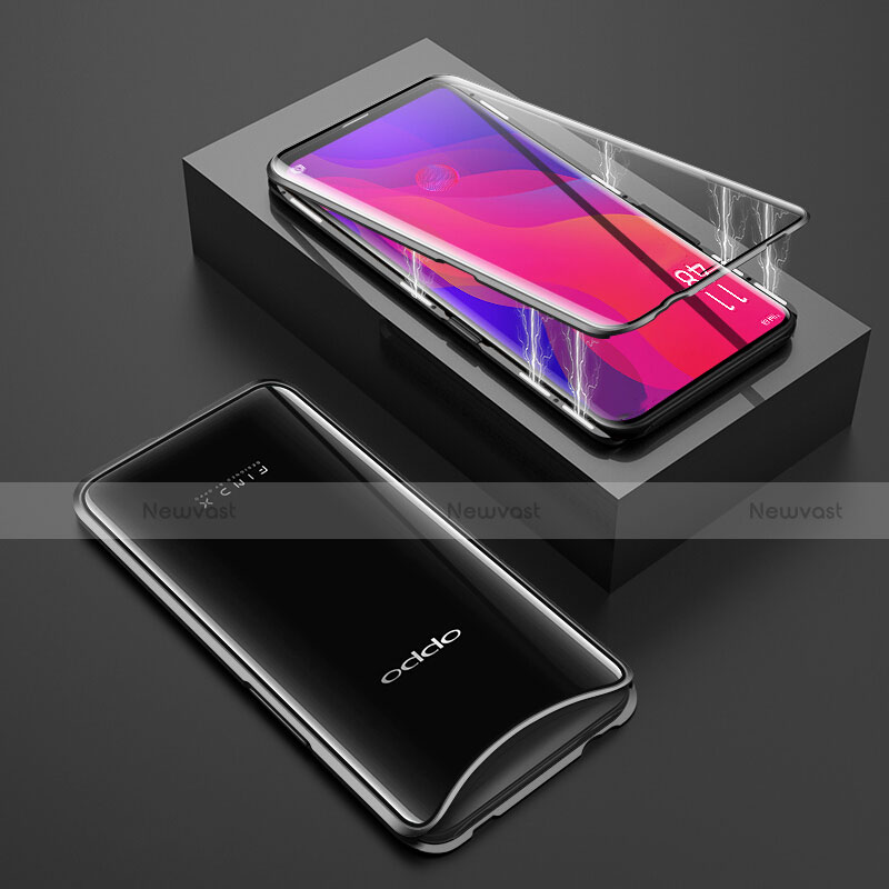 Luxury Aluminum Metal Frame Mirror Cover Case 360 Degrees T01 for Oppo Find X Super Flash Edition