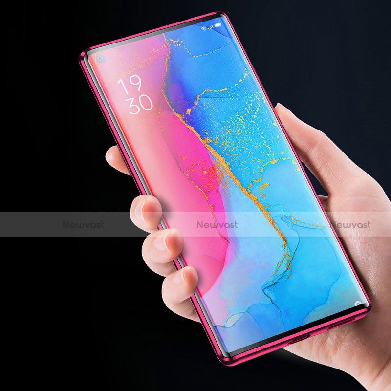 Luxury Aluminum Metal Frame Mirror Cover Case 360 Degrees T01 for Oppo Find X2 Neo