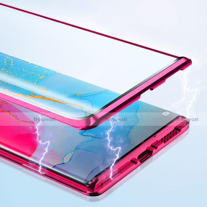 Luxury Aluminum Metal Frame Mirror Cover Case 360 Degrees T01 for Oppo Find X2 Neo
