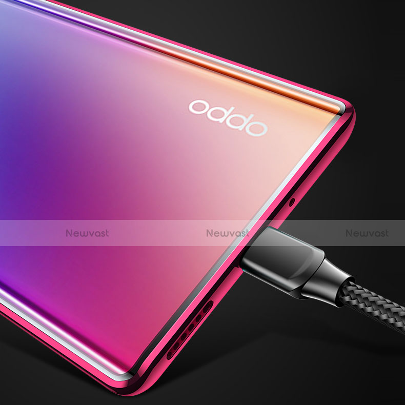 Luxury Aluminum Metal Frame Mirror Cover Case 360 Degrees T01 for Oppo Find X2 Neo