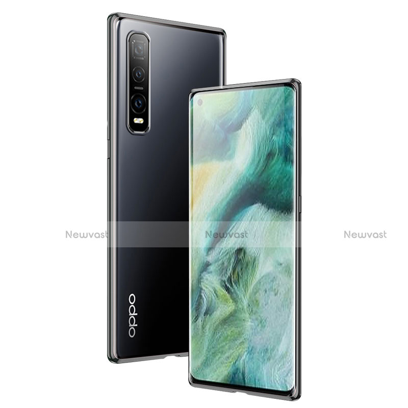 Luxury Aluminum Metal Frame Mirror Cover Case 360 Degrees T01 for Oppo Find X2 Pro