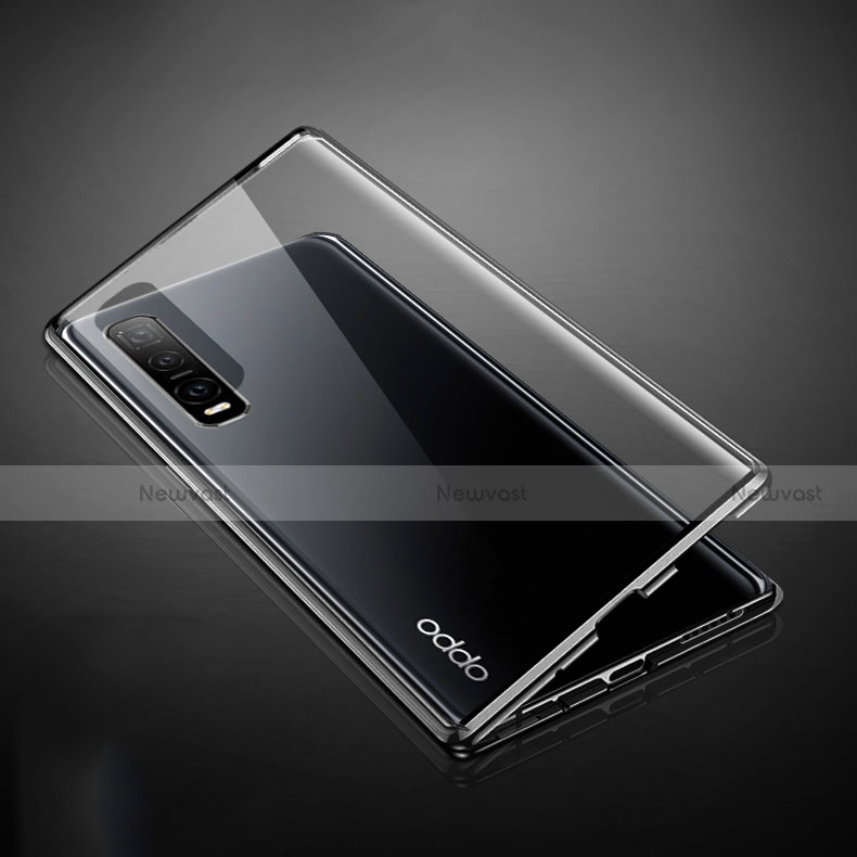 Luxury Aluminum Metal Frame Mirror Cover Case 360 Degrees T01 for Oppo Find X2 Pro