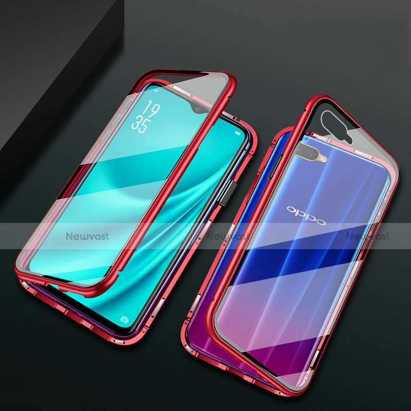 Luxury Aluminum Metal Frame Mirror Cover Case 360 Degrees T01 for Oppo R17 Neo