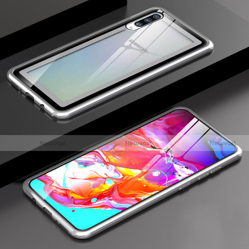 Luxury Aluminum Metal Frame Mirror Cover Case 360 Degrees T01 for Samsung Galaxy A70