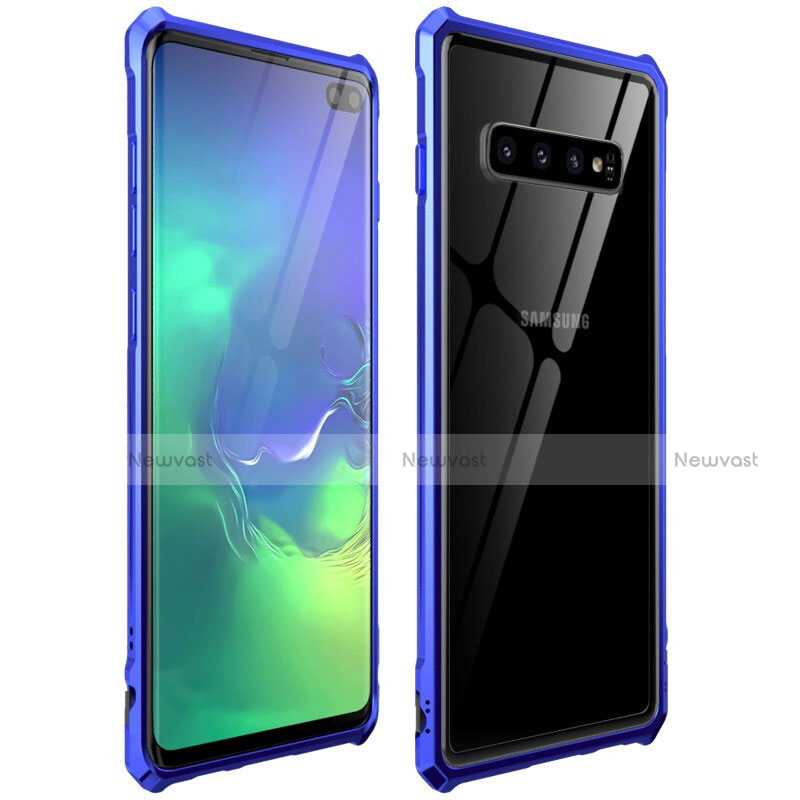 Luxury Aluminum Metal Frame Mirror Cover Case 360 Degrees T01 for Samsung Galaxy S10 Plus