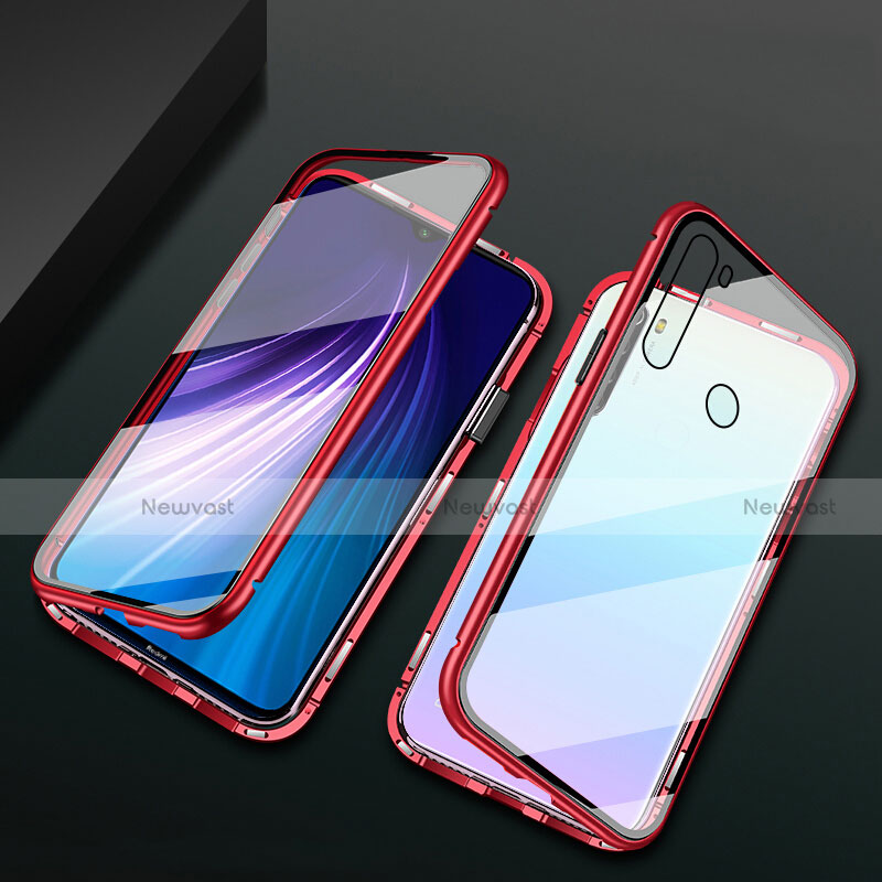 Luxury Aluminum Metal Frame Mirror Cover Case 360 Degrees T01 for Xiaomi Redmi Note 8 (2021)