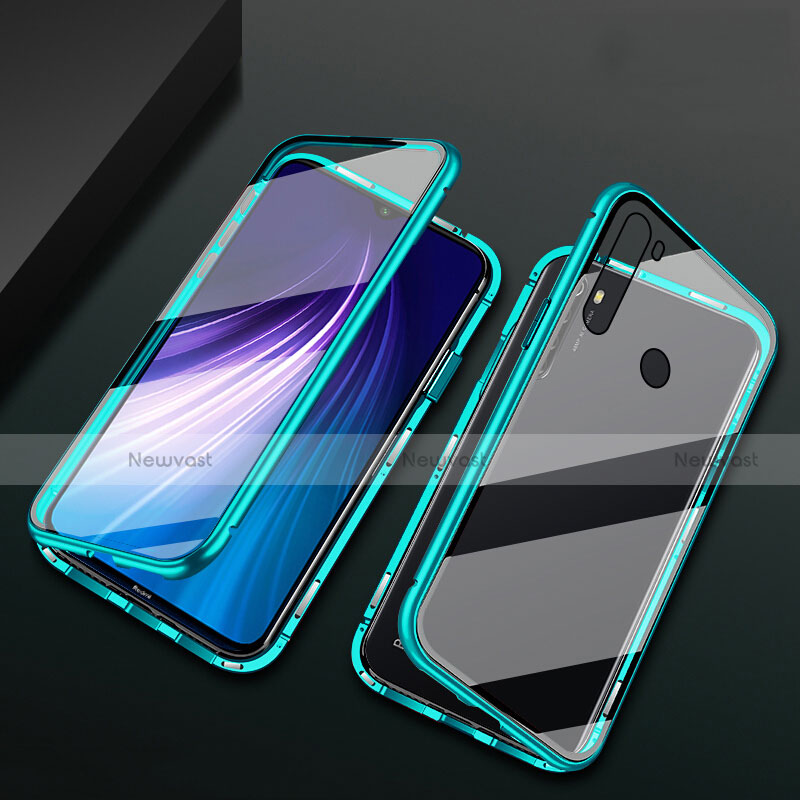 Luxury Aluminum Metal Frame Mirror Cover Case 360 Degrees T01 for Xiaomi Redmi Note 8 (2021)