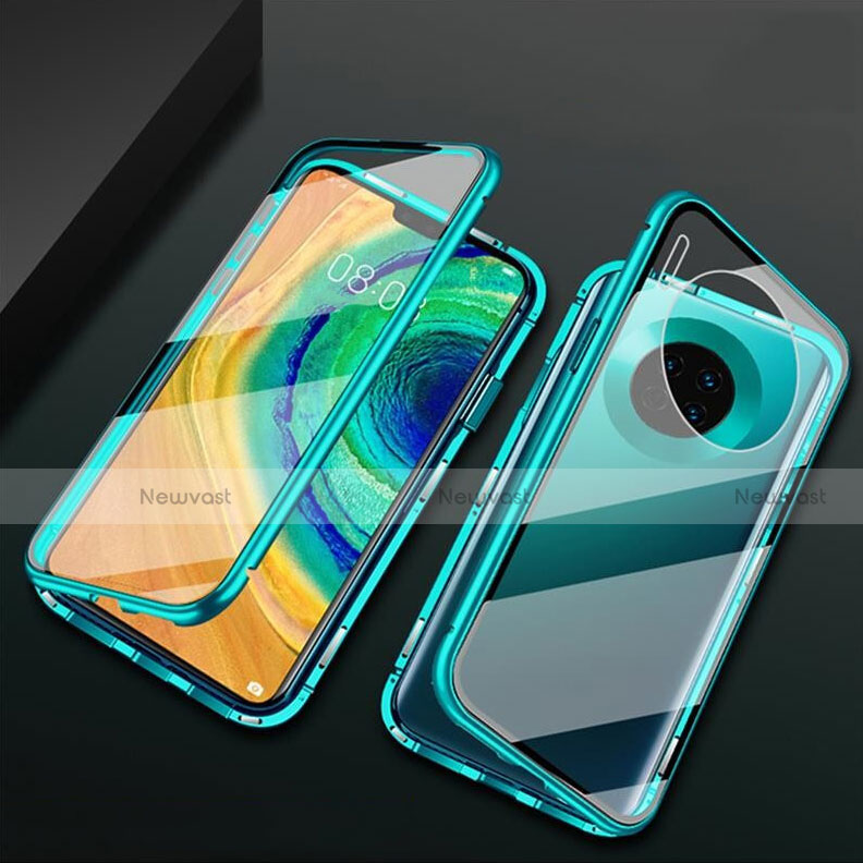 Luxury Aluminum Metal Frame Mirror Cover Case 360 Degrees T02 for Huawei Mate 30 Pro 5G Green