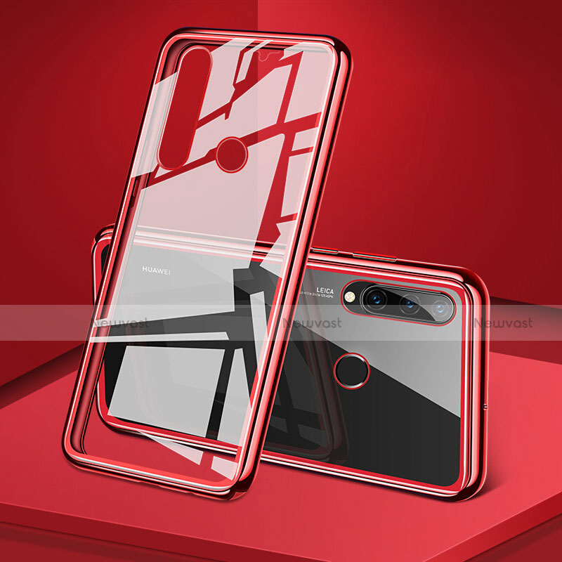 Luxury Aluminum Metal Frame Mirror Cover Case 360 Degrees T02 for Huawei Nova 4e Red