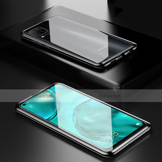 Luxury Aluminum Metal Frame Mirror Cover Case 360 Degrees T02 for Huawei Nova 6 SE Black