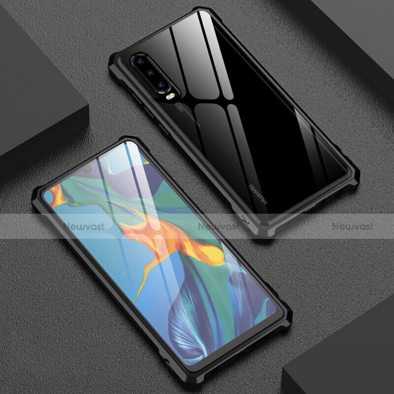Luxury Aluminum Metal Frame Mirror Cover Case 360 Degrees T02 for Huawei P30
