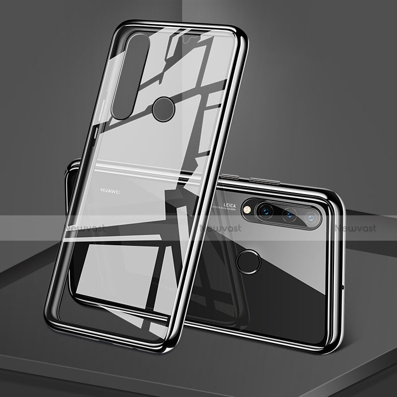 Luxury Aluminum Metal Frame Mirror Cover Case 360 Degrees T02 for Huawei P30 Lite Black
