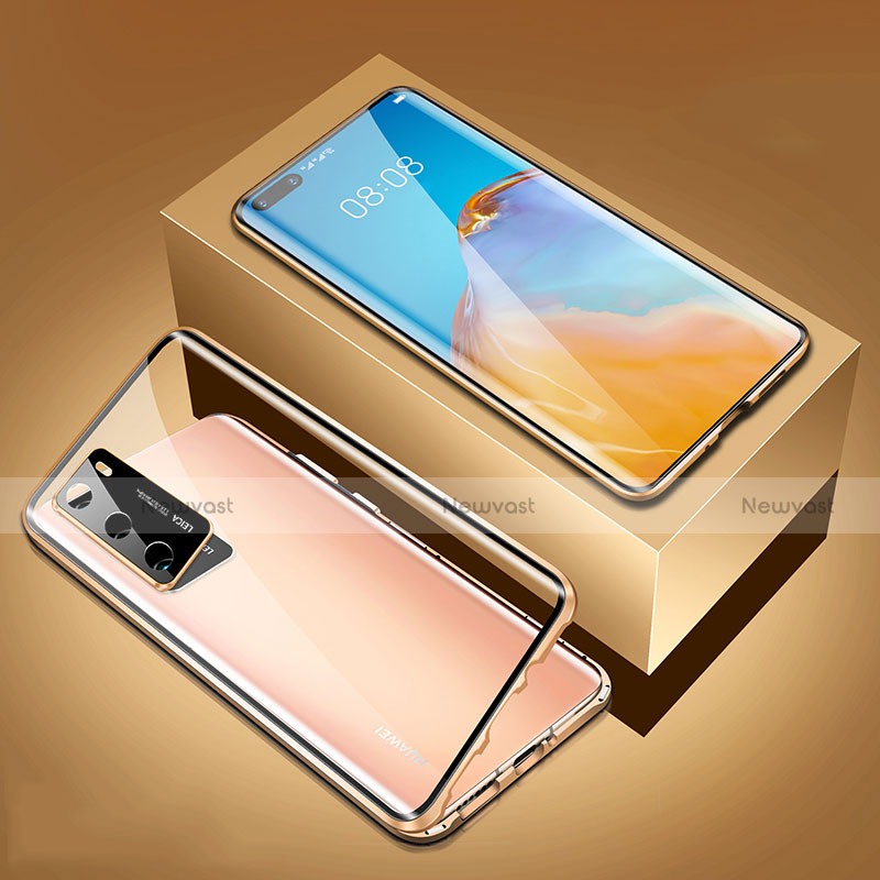 Luxury Aluminum Metal Frame Mirror Cover Case 360 Degrees T02 for Huawei P40