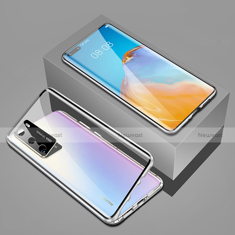 Luxury Aluminum Metal Frame Mirror Cover Case 360 Degrees T02 for Huawei P40
