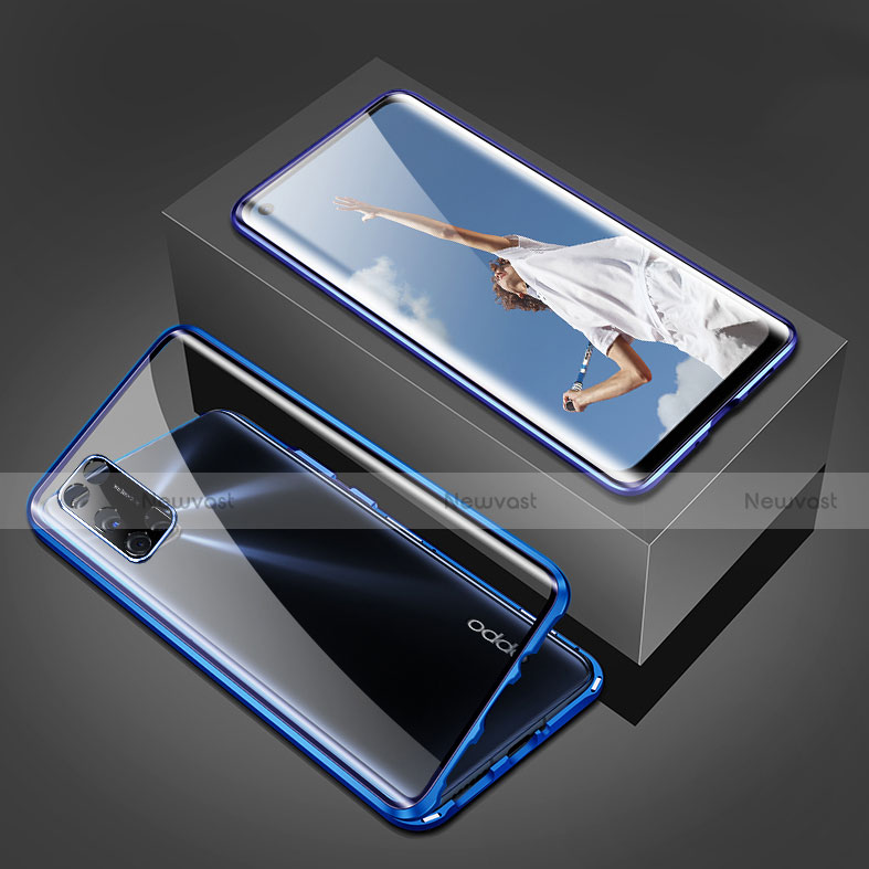 Luxury Aluminum Metal Frame Mirror Cover Case 360 Degrees T02 for Oppo A52