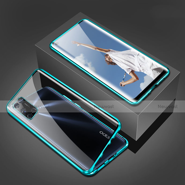 Luxury Aluminum Metal Frame Mirror Cover Case 360 Degrees T02 for Oppo A92