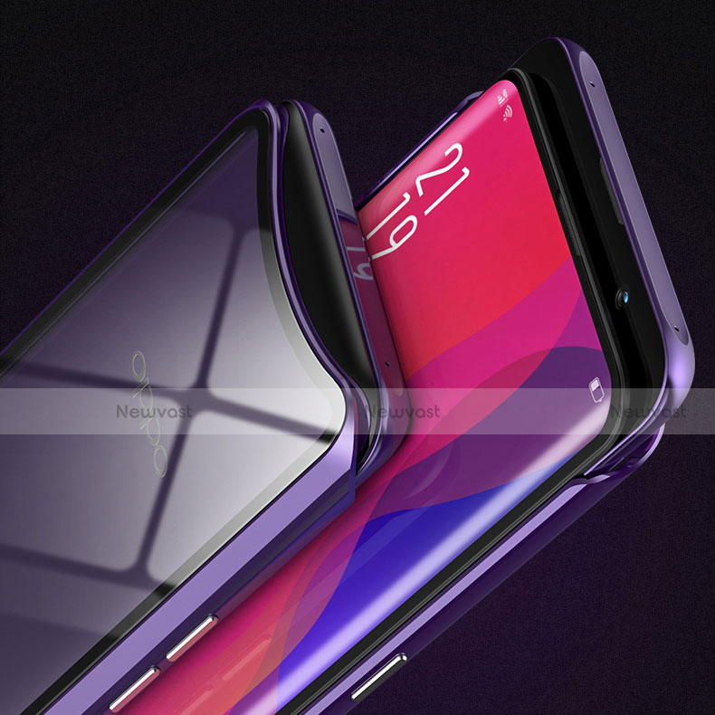Luxury Aluminum Metal Frame Mirror Cover Case 360 Degrees T02 for Oppo Find X Super Flash Edition
