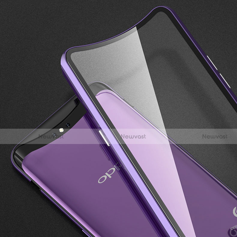 Luxury Aluminum Metal Frame Mirror Cover Case 360 Degrees T02 for Oppo Find X Super Flash Edition